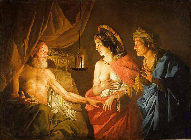 Sarah présentant Agar à Abraham couché'' Stomer Matthias