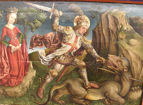 Georges de Lydda, dit Saint Georges, terrassant le dragon