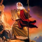 Tableau de Moïse montrant les tables de la Loi