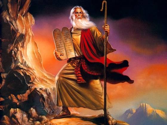 Tableau de Moïse montrant les tables de la Loi