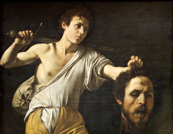 David tenant la tête de Goliath, par Le Caravage