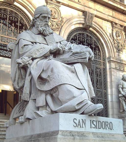 Statue d'Isidore de Séville à Madrid